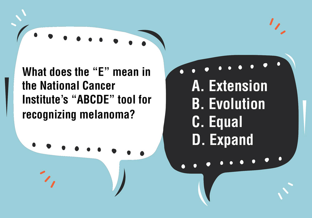 What Does the “E” Mean in the National Cancer Institute’s “ABCDE” Tool for Recognizing Melanoma?